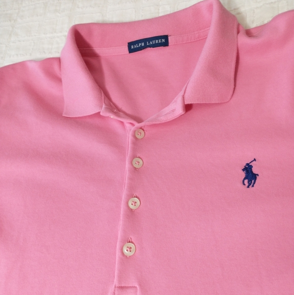 Ralph Lauren Collared Polo Dress, Pink, Size Large, Preppy, 100% Cotton - Picture 2 of 9